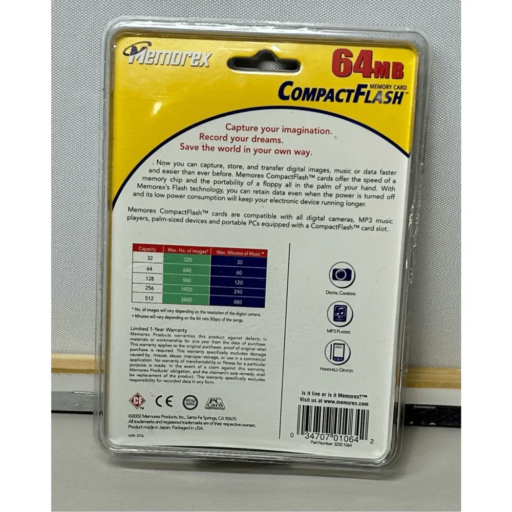 Memorex 64 MB CompactFlash Memory Card - NEW